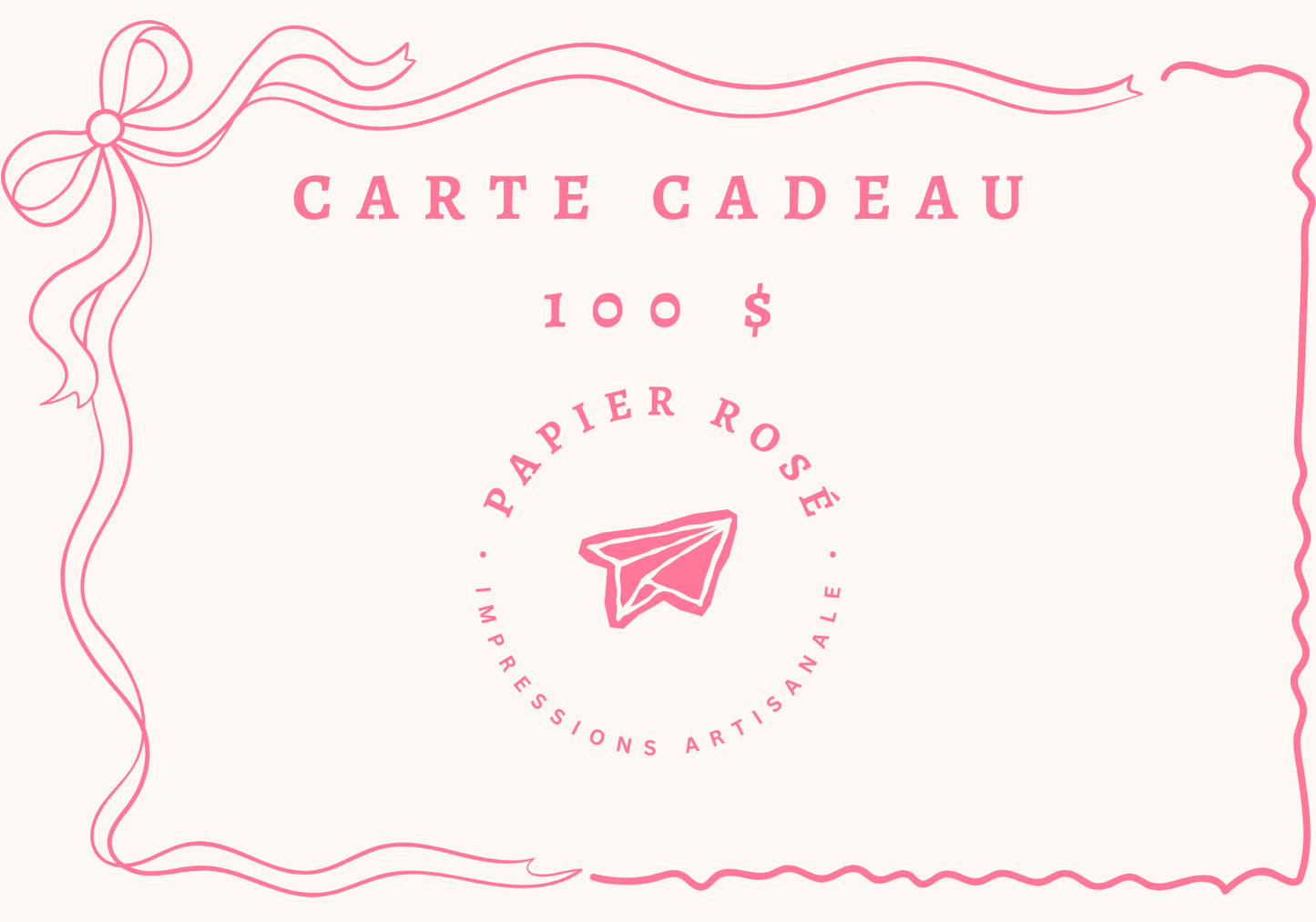 Carte-cadeau Papier Rosé