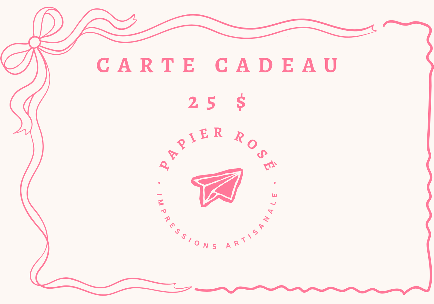 Carte-cadeau Papier Rosé