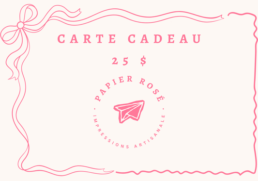 Carte-cadeau Papier Rosé
