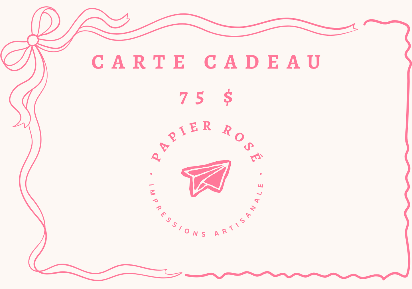 Carte-cadeau Papier Rosé
