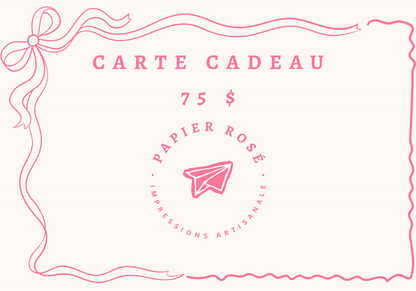 Carte-cadeau Papier Rosé
