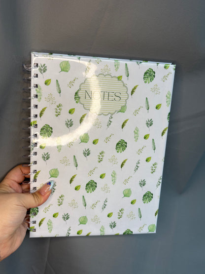 CAHIER DE NOTES FEUILLES VERTES