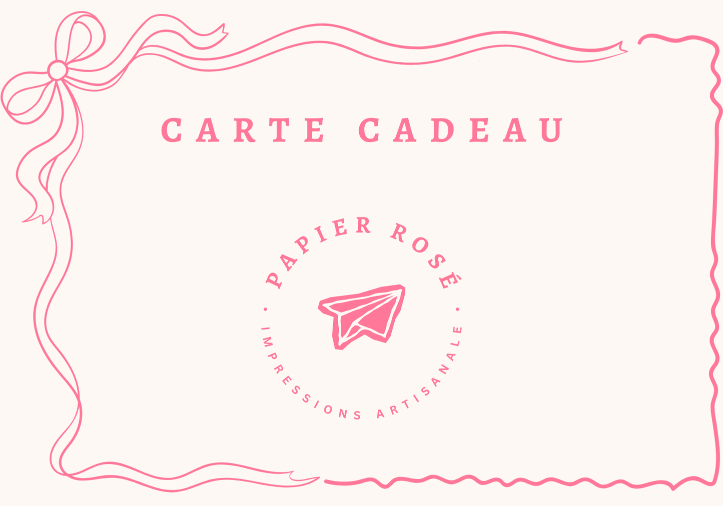 Carte-cadeau Papier Rosé