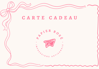Carte-cadeau Papier Rosé