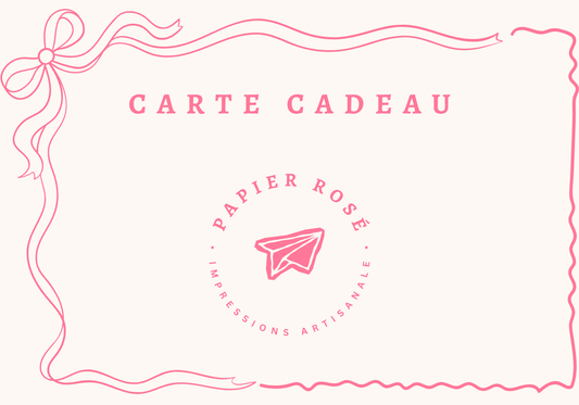 Carte-cadeau Papier Rosé